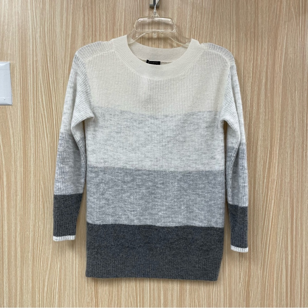 Talbots White Color Block Sweater Size XS Petite